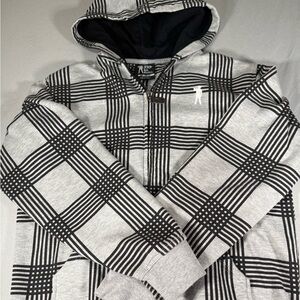 Ryan Sheckler RS Plaid Zip Hoodie‎ Gray Black Y2K Skater Youth Medium